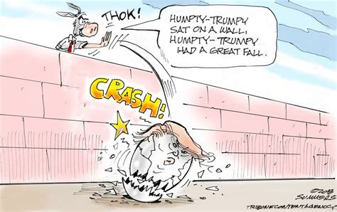 Political Cartoon Us Trump Border Wall Humpty Dumpty Funding