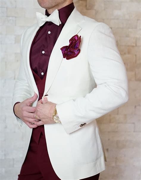 Latte Lino Tweed Jacket Wedding Suits Men White Wedding Suit Prom Suits