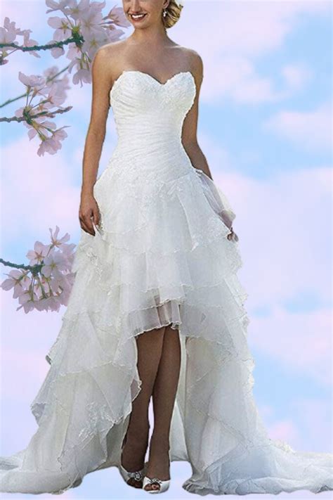 Model Dress High Low Country Western Wedding Dress For Bride Off Shoulder Bridal Go Hi Low