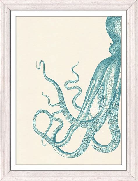 Vintage Turquoise Octopus N 23 Sea Life Print Marine Sea Etsy