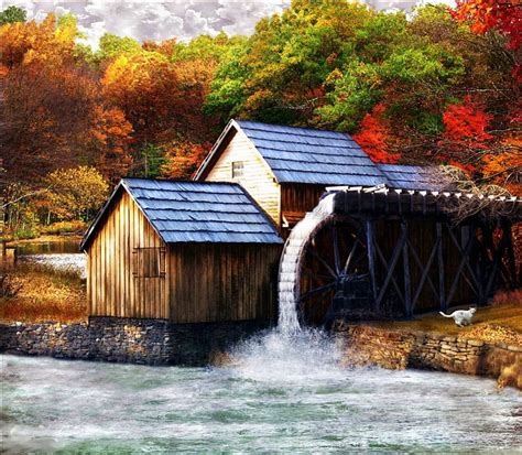 1920x1080px 1080p Free Download Autumn At The Old Mill Fall