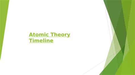 Atomic Theory Timeline 2020 Teaching Resources