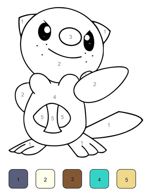 Pokemon Oshawott Color By Number Coloring Page Download Print Or
