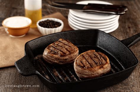 Dry off your steak and season with salt and pepper. Bacon-Wrapped Filet Mignon made in a Cast Iron Skillet