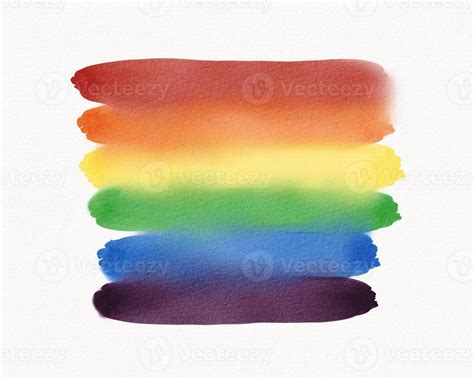 lgbt pride month watercolor texture concept rainbow flag brush style isolate on white