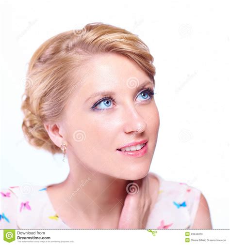Beautiful Girl With Big Blue Eyes Stock Image Image Of