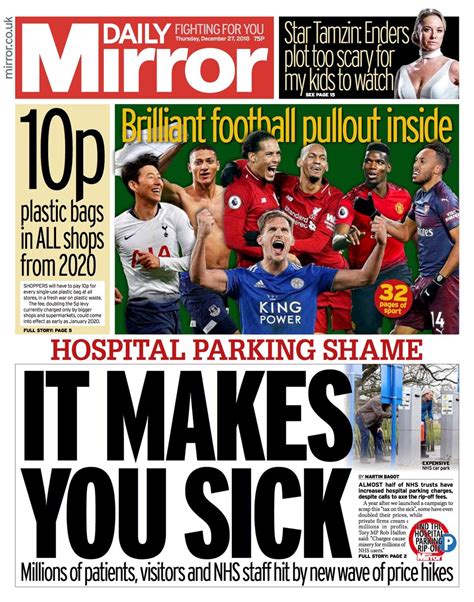 It is owned by parent company reach plc. Daily Mirror front pages 2018 - #tomorrowspaperstoday ...