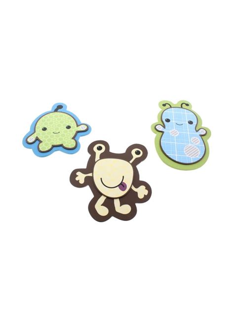 Cocalo Baby Peek A Boo Monsters Wooden Baby Boy Wall Decor Set