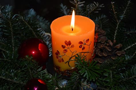 Free Images Branch Light Holiday Candle Fir Lighting Decor