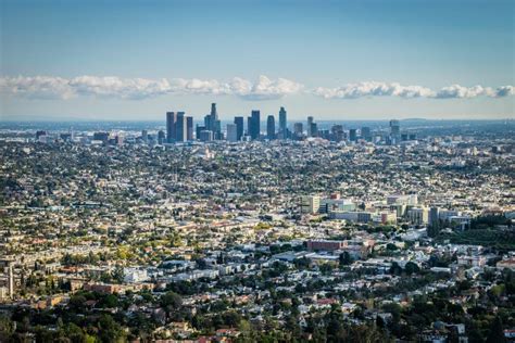 Los Angeles Skyline Einladende Stadt Von 2028 Olympics Stockbild