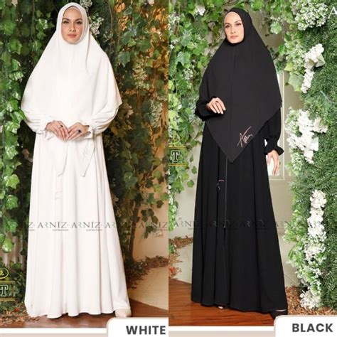 Jual Yoana Dress Set Khimar By Arniz Collection Terbaru Khusus Hitamandputih Shopee Indonesia