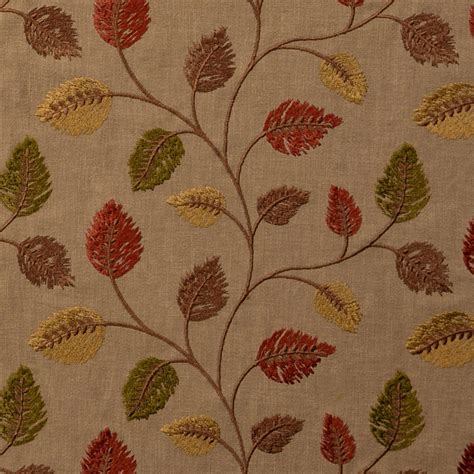 Autumn Brown And Green Upholstery Fabric