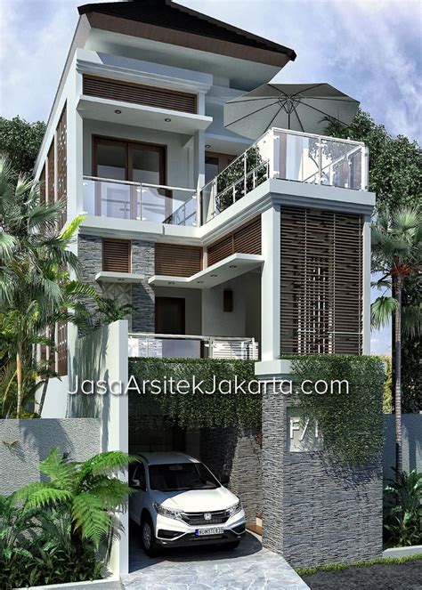 Model rumah sederhana tapi kelihatan mewah di lahan sempit. Desain Rumah 3 Lantai dengan Lebar 5,5 m Elegan im Bali ...