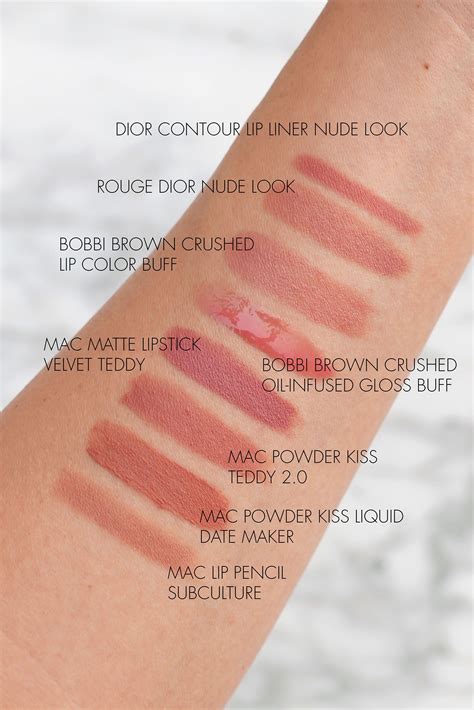 Neutral Lip Swatches Dior Bobbi Brown MAC Mac Eyeshadow Swatches