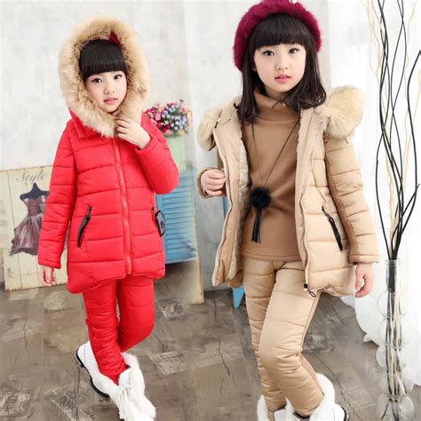 Winter Girls Clothing Sets Hooded Warm Vest Jacketwarm Top Cotton