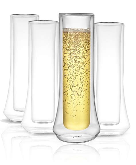 Joyjolt Cosmos Double Wall Champagne Glasses Set Of 4 Macy S