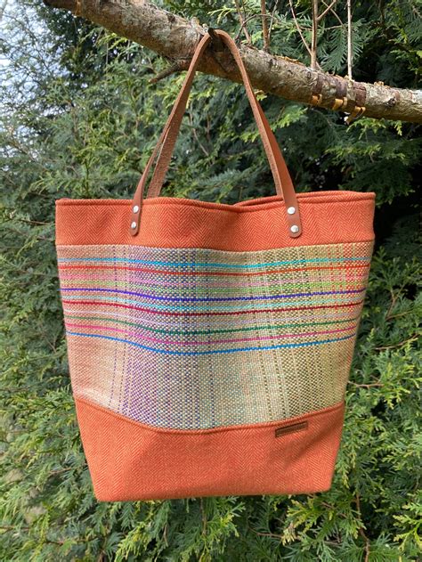 Large Handwoven Tote Wool Project Bag Large Knitting Bag Etsy