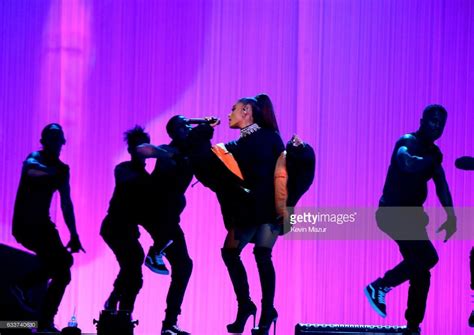 ariana grande performs on stage during the dangerous woman tour opener at talking stick resort