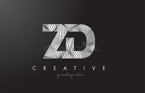 Zd Z D Letter Logo With Zebra Lines Texture Design Vector Stock Vector