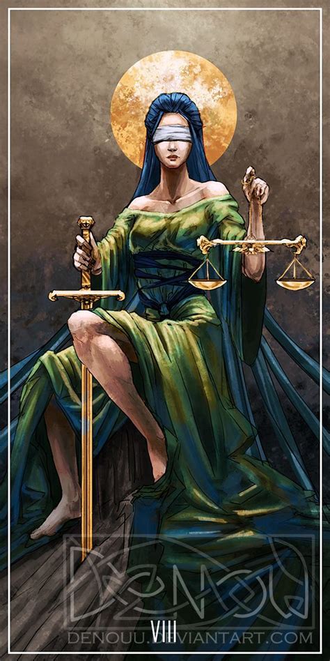 Justice Tarot Card By Denouu Mitologia Grega Mitologia Mitologia