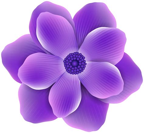 Purple Flower Clip Art Purple Flower Png Clip Art Image Png Download