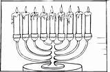 Hanukkah Coloring Menorah Candles Eight Burning Menorahs Drawing Printable Clipart Candelabrum Supercoloring sketch template