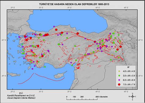 Tekirdağ, aksaray, karaman, rize, erzurum ve trabzon. 1900 - 2012 Yılları Arası, Türkiye ve Çevresi Yıkıcı ...