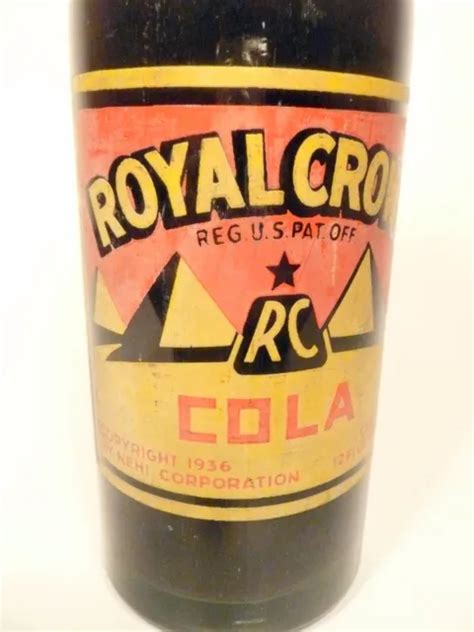 Vintage Acl Soda Pop Bottle Full Rc Royal Crown Of Pittsburgh Pa Oz Acl Picclick