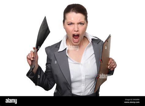 Angry Businesswoman Stock Photo Alamy