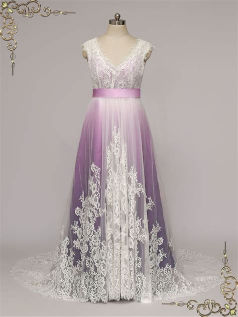 Unique Purple Changing Color Wedding Dress Dorothea Ieie Bridal