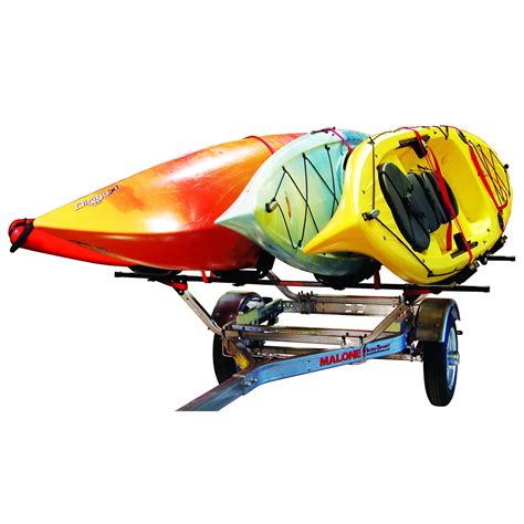 Malone Auto Racks Microsport 4 Boat Foldaway J Kayak Trailer Package