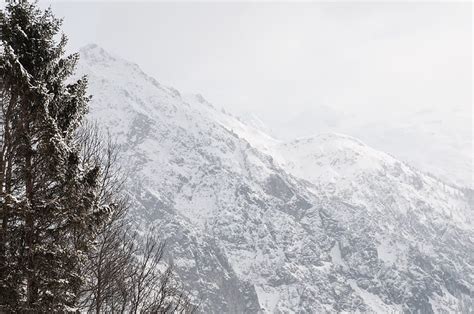 Mountain Trees Snow Slope Winter Hd Wallpaper Peakpx