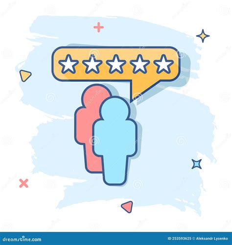 Vector Cartoon Customer Reviews User Feedback Icon In Comic Style Rating Sign Illustration
