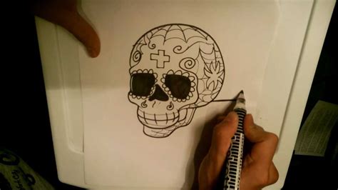 How To Draw A Sugar Skull Skull Drawings Youtube