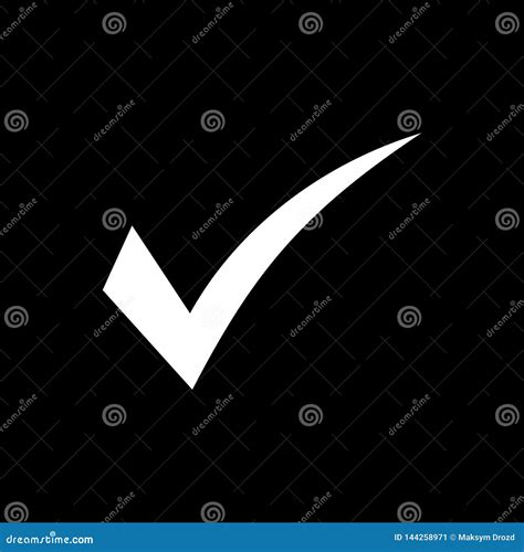 White Check Mark Icon On Black Background Tick Symbol Tick Icon
