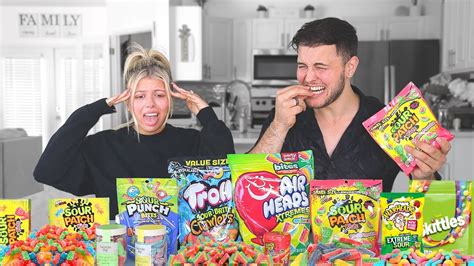 Last To Stop Eating Sour Candy Wins Youtube