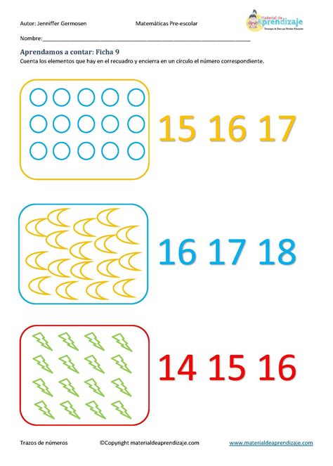 Aprender A Contar Los Números Numbers Preschool Math Activities
