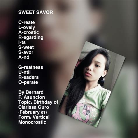 Sweet Savor By Bernard F Asuncion Sweet Savor Poem