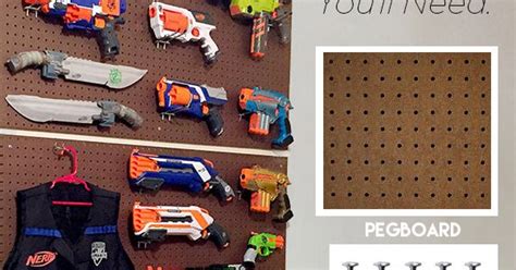 The guns themselves, the magazines, the darts, the accessories. DIY: NERF GUN WALL | Nerf gun storage, Gun storage and Guns