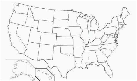 United states map with state labels. Blank Map Quiz Fifty States Map Printable Usa Map For Kids ...