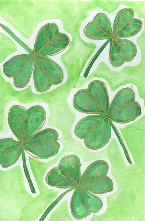 Easy How To Draw A Shamrock Tutorial And Shamrock Coloring Page