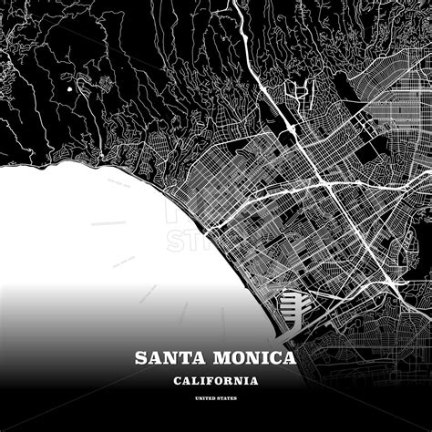 Santa Monica California Usa Map Map Poster Poster Template Usa Map