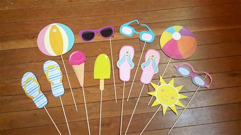 Pool Party Photo Booth Props Pool Themed Birthday Party Etsy