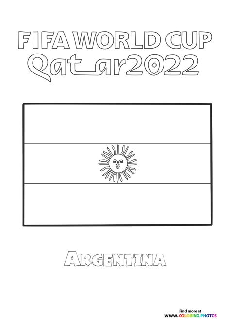 Argentina World Cup Flag Coloring Pages For Kids