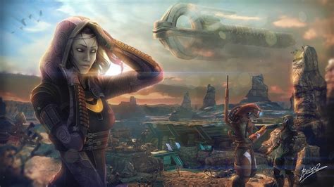 Female Character Digital Wallpaper Mass Effect Talizorah Hd Wallpaper Wallpaper Flare