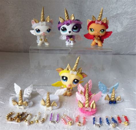Littlest Pet Shop Lps Custom Gold Unicorn Accessories Unicorn Horn