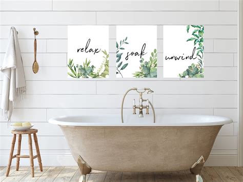 Bathroom Prints Set Of Wall Art Home Decor Bathroom Etsy