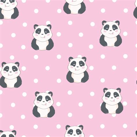 Premium Vector Cartoon Seamless Panda Pattern