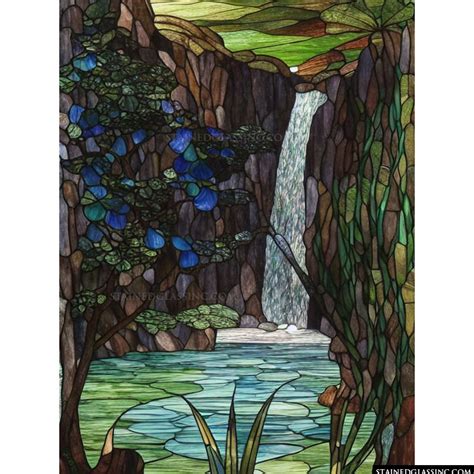 Waterfall 1 Stained Glass Window