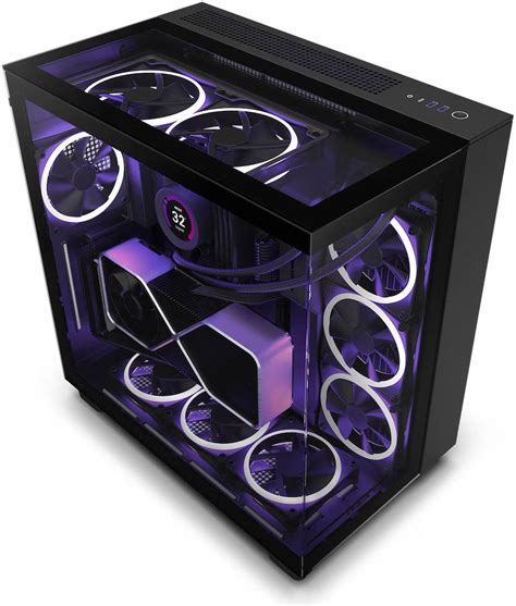 Nzxt H9 Elite Dual Chamber Atx Mid Tower Pc Case Unique Glass Panel